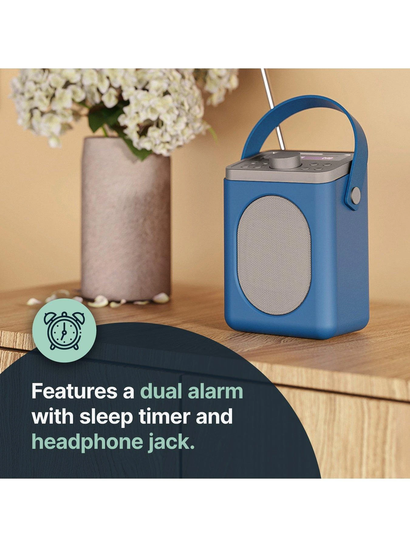 Majority Little Shelford Portable DAB/DAB+ And FM Radio With Bluetooth, Alarm & Sleep Timer - Blue & Grey 7 Majority Little Shelford Portable DAB/DAB+ And FM Radio With Bluetooth, Alarm & Sleep Timer - Blue & Grey - Image 5