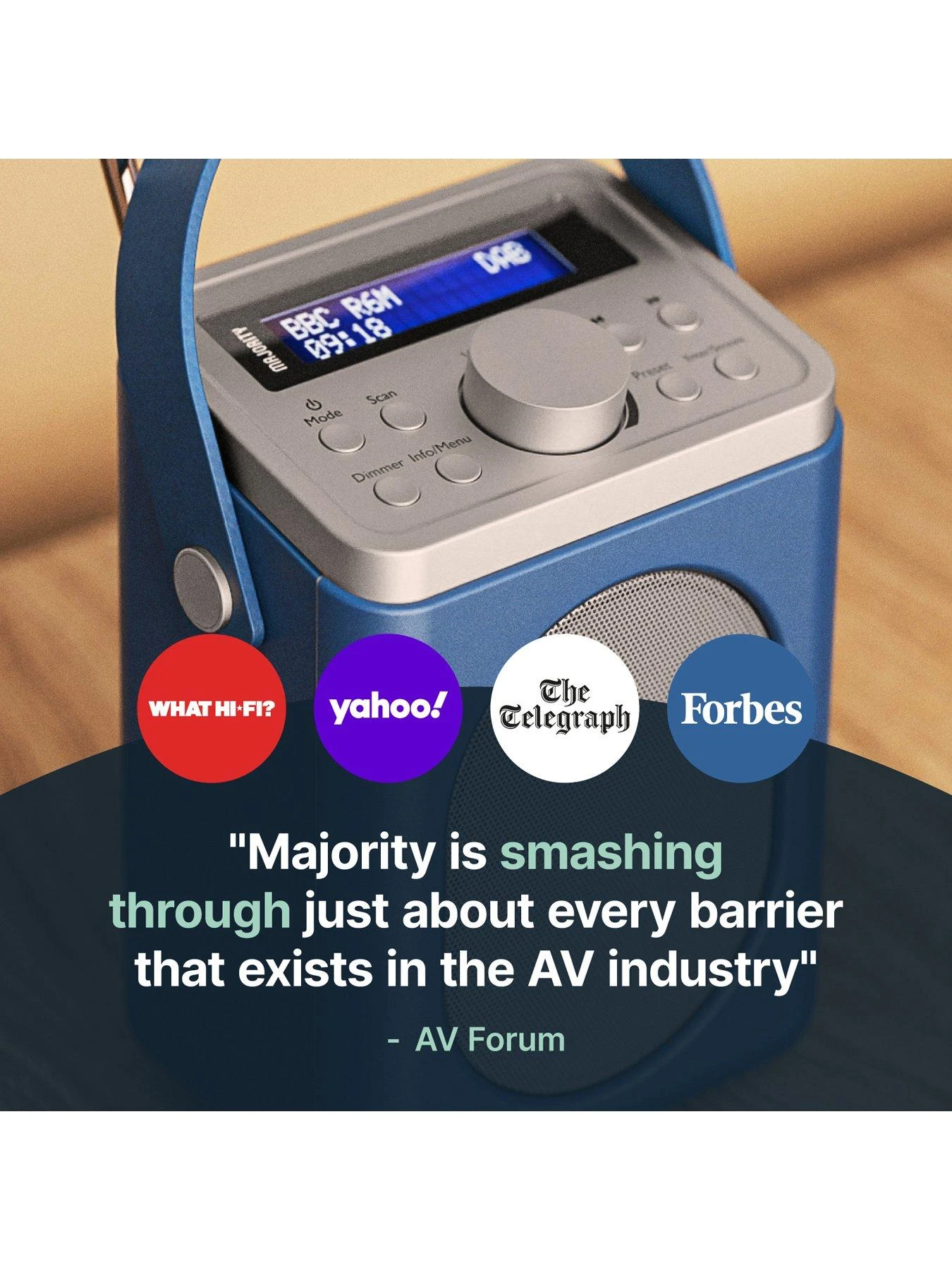 Majority Little Shelford Portable DAB/DAB+ And FM Radio With Bluetooth, Alarm & Sleep Timer - Blue & Grey 9 Majority Little Shelford Portable DAB/DAB+ And FM Radio With Bluetooth, Alarm & Sleep Timer - Blue & Grey - Image 7