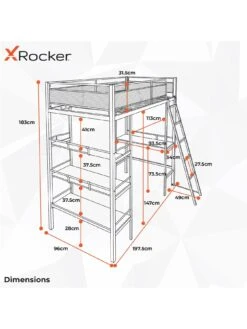 X Rocker Fortress - Gaming Bunk Bed -NARA Computer Shop VMER2 SQ7 0000000004 BLACK DGy