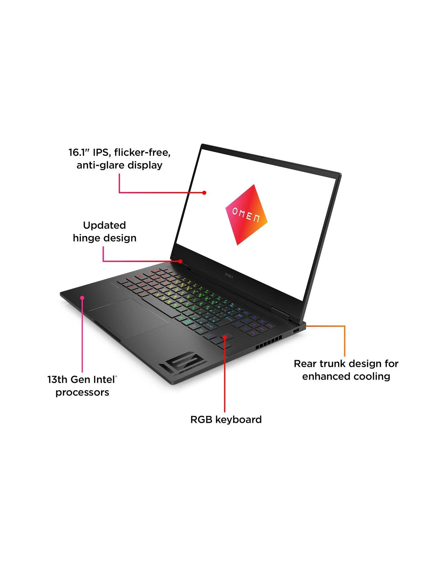 HP OMEN 16-wf0005na Laptop - 16in FHD, GeForce RTX 4070, Intel Core I7, 16GB RAM, 1TB SSD - Black 6 HP OMEN 16-wf0005na Laptop - 16in FHD, GeForce RTX 4070, Intel Core I7, 16GB RAM, 1TB SSD - Black - Image 4