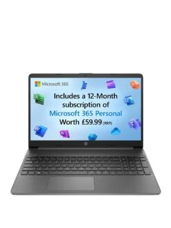 HP 15s-fq0006na, Intel Pentium Silver, 4GB RAM 128GB SSD, 15in Laptop - Grey