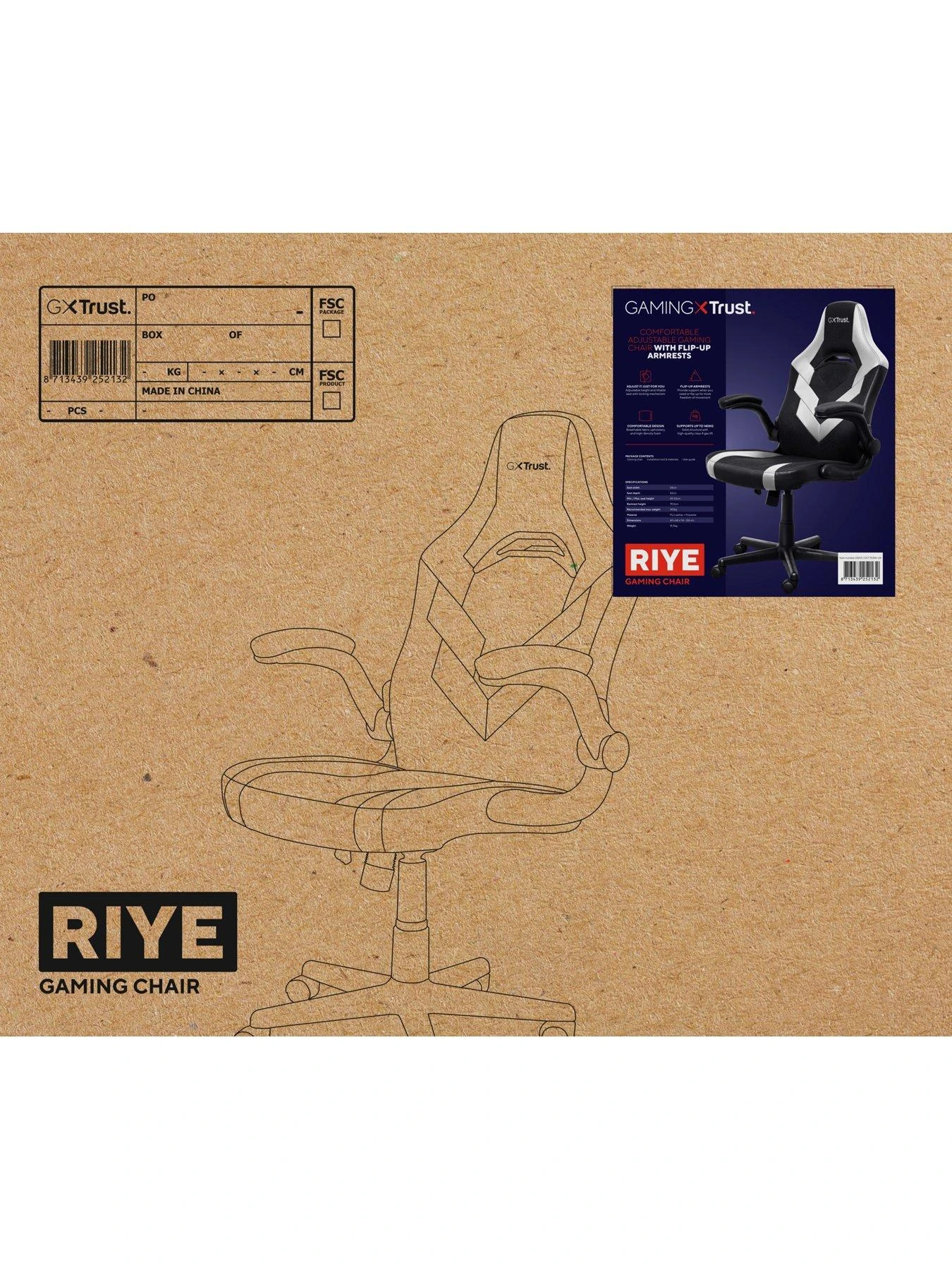 Trust GXT 703 Riye Gaming Chair - White 8 Trust GXT 703 Riye Gaming Chair - White - Image 6