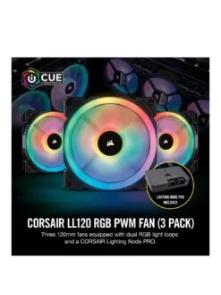 CORSAIR LL120 120mm RGB PWM 3 Fan Pack W/LNP -NARA Computer Shop VNNYO SQ2 0000000004 BLACK SLb