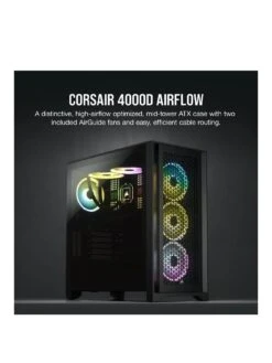 CORSAIR 4000D Airflow Tempered Glass Mid-Tower, Black 10 CORSAIR 4000D Airflow Tempered Glass Mid-Tower, Black -NARA Computer Shop VNNYP SQ2 0000000004 BLACK SLb