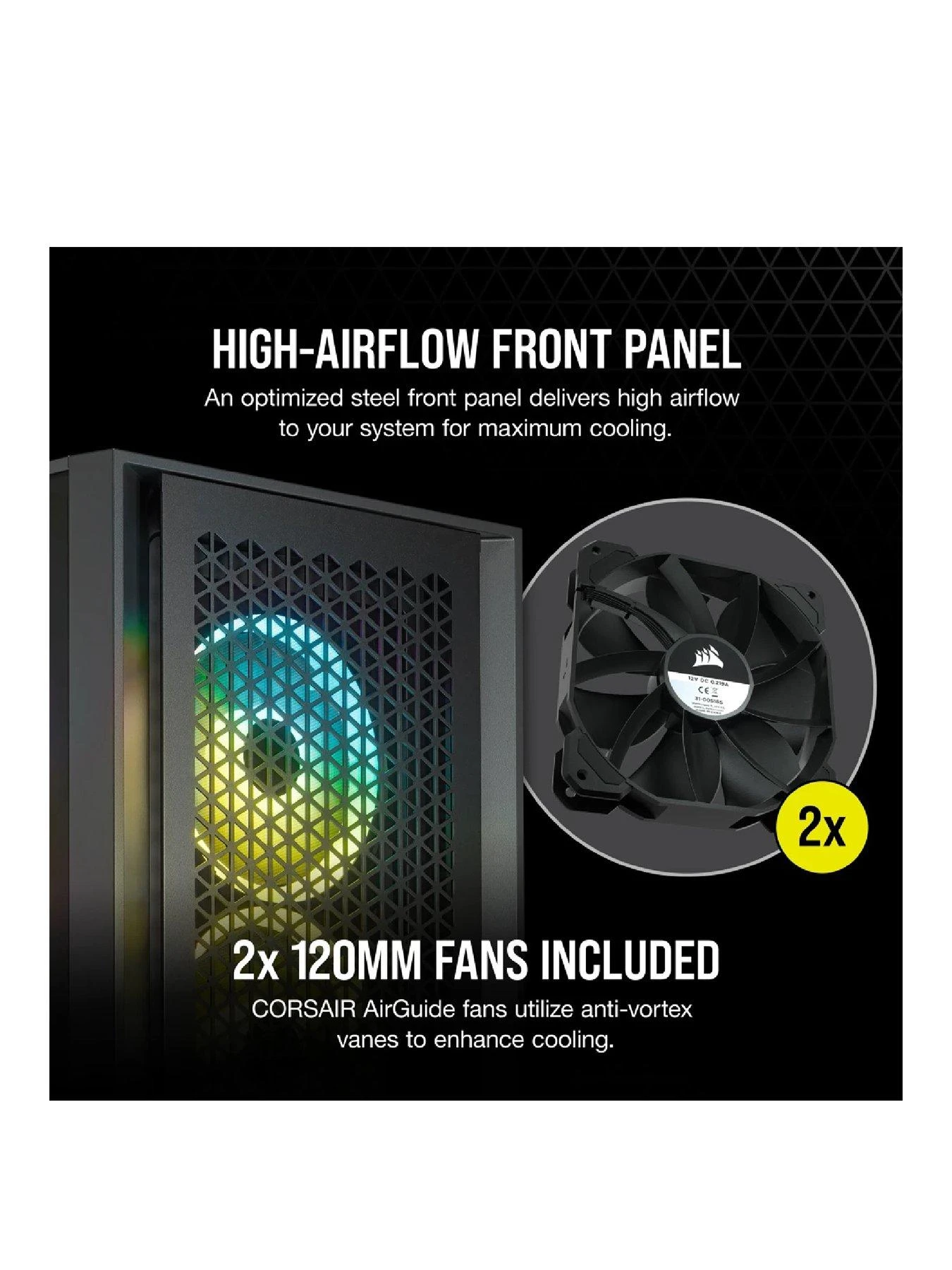 CORSAIR 4000D Airflow Tempered Glass Mid-Tower, Black 5 CORSAIR 4000D Airflow Tempered Glass Mid-Tower, Black - Image 3