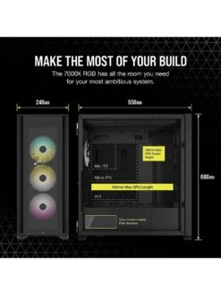 CORSAIR ICUE 7000X RGB Tempered Glass Full Tower Smart Case, Black -NARA Computer Shop VNNYQ SQ5 0000000004 BLACK SLd1