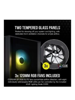 CORSAIR ICUE 4000X RGB Tempered Glass Mid-Tower, Black -NARA Computer Shop VNNYS SQ3 0000000004 BLACK SLa