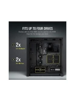 CORSAIR ICUE 4000X RGB Tempered Glass Mid-Tower, Black -NARA Computer Shop VNNYS SQ6 0000000004 BLACK SLd2