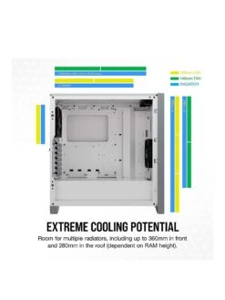 CORSAIR 4000D Airflow Tempered Glass Mid-Tower, White -NARA Computer Shop VNNYU SQ3 0000000013 WHITE SLa
