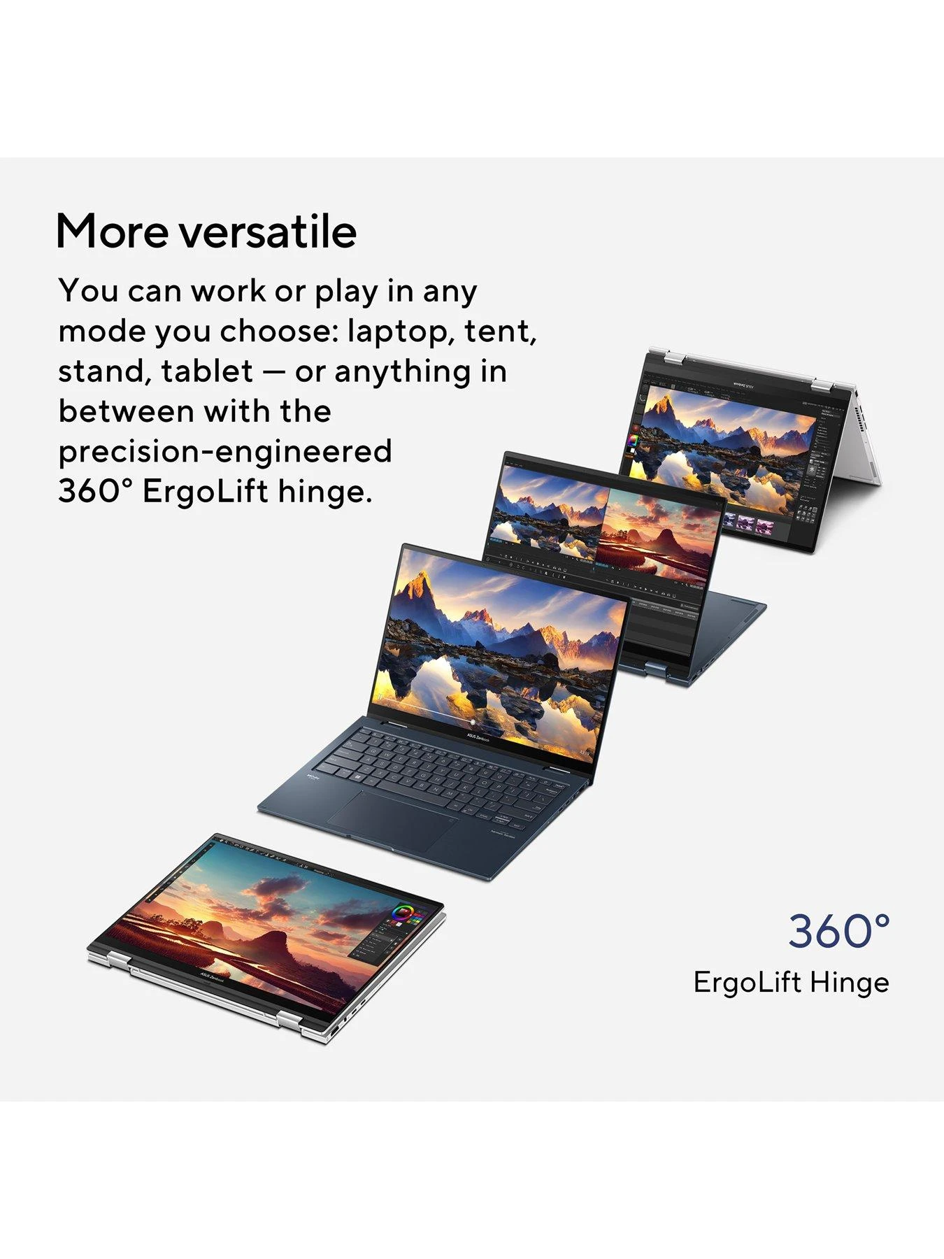 Asus Zenbook 14 Flip OLED Laptop - 14in 2.8K Touchscreen, Intel Core I7, 16GB RAM, 512GB SSD, UP3404VA-KN117W - Blue 8 Asus Zenbook 14 Flip OLED Laptop - 14in 2.8K Touchscreen, Intel Core I7, 16GB RAM, 512GB SSD, UP3404VA-KN117W - Blue - Image 6