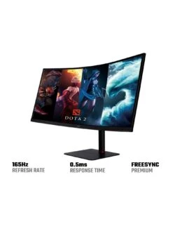 Acer Nitro XV345CURVbmiphuzx 34-inch Gaming Monitor - VA Panel, 1000R Curve, WQHD, 1ms, 165Hz, FreeSync Premium DP, HDMI, Height Adjustable Stand -NARA Computer Shop VNT36 SQ4 0000000004 BLACK SLd
