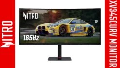 Acer Nitro XV345CURVbmiphuzx 34-inch Gaming Monitor - VA Panel, 1000R Curve, WQHD, 1ms, 165Hz, FreeSync Premium DP, HDMI, Height Adjustable Stand -NARA Computer Shop VNT36 SQ8 0000000004 BLACK DVvL