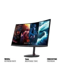 Acer Nitro XZ322QUSbmiipphx 32-inch Gaming Monitor - VA Panel, 1500R Curve, QHD, 1ms, 165Hz, FreeSync Premium, DP, HDMI, Height Adjustable Stand -NARA Computer Shop VNT37 SQ4 0000000004 BLACK SLd