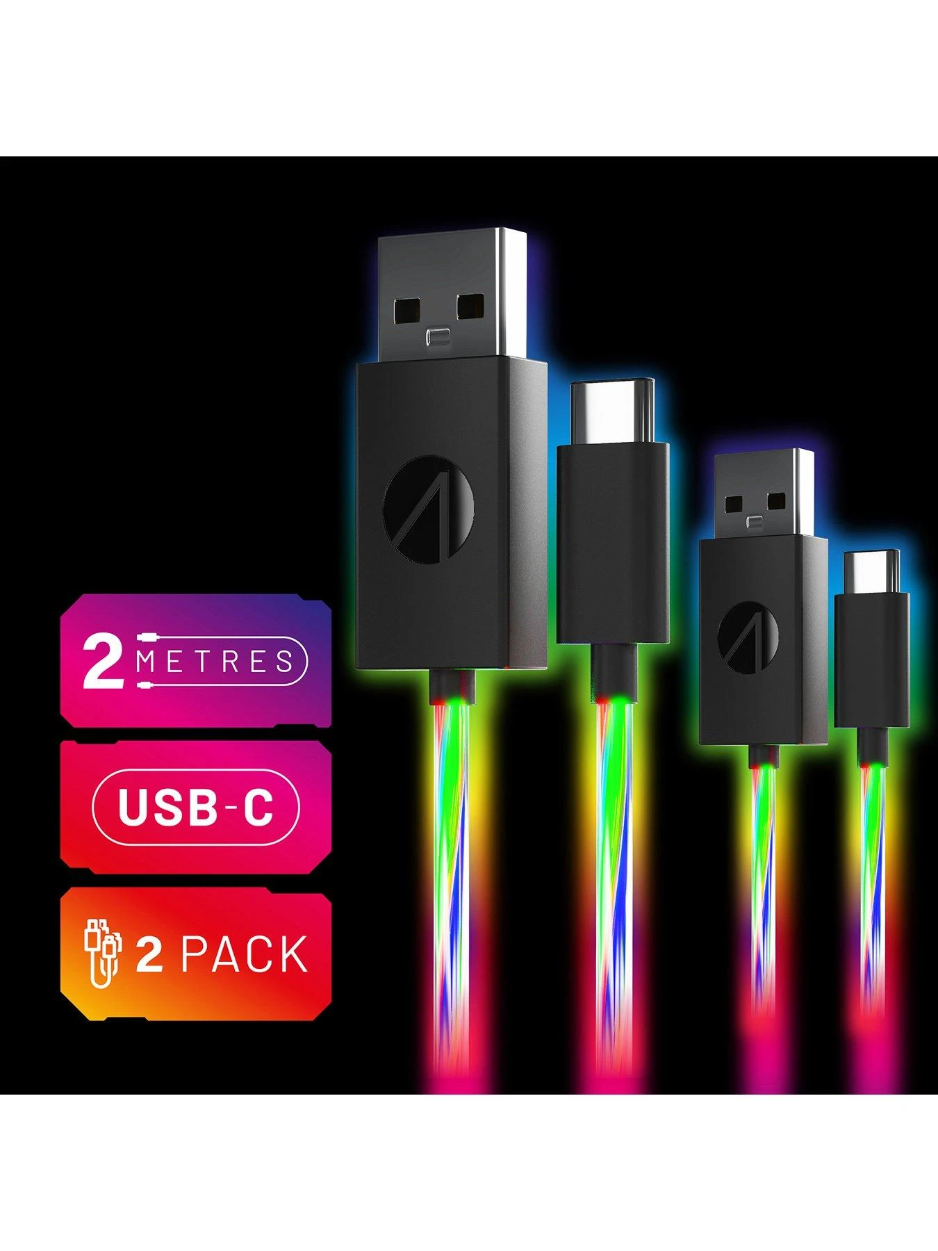 Stealth Light Up Charging Cables Multiformat - 2m Twin Pack 6 Stealth Light Up Charging Cables Multiformat - 2m Twin Pack - Image 4