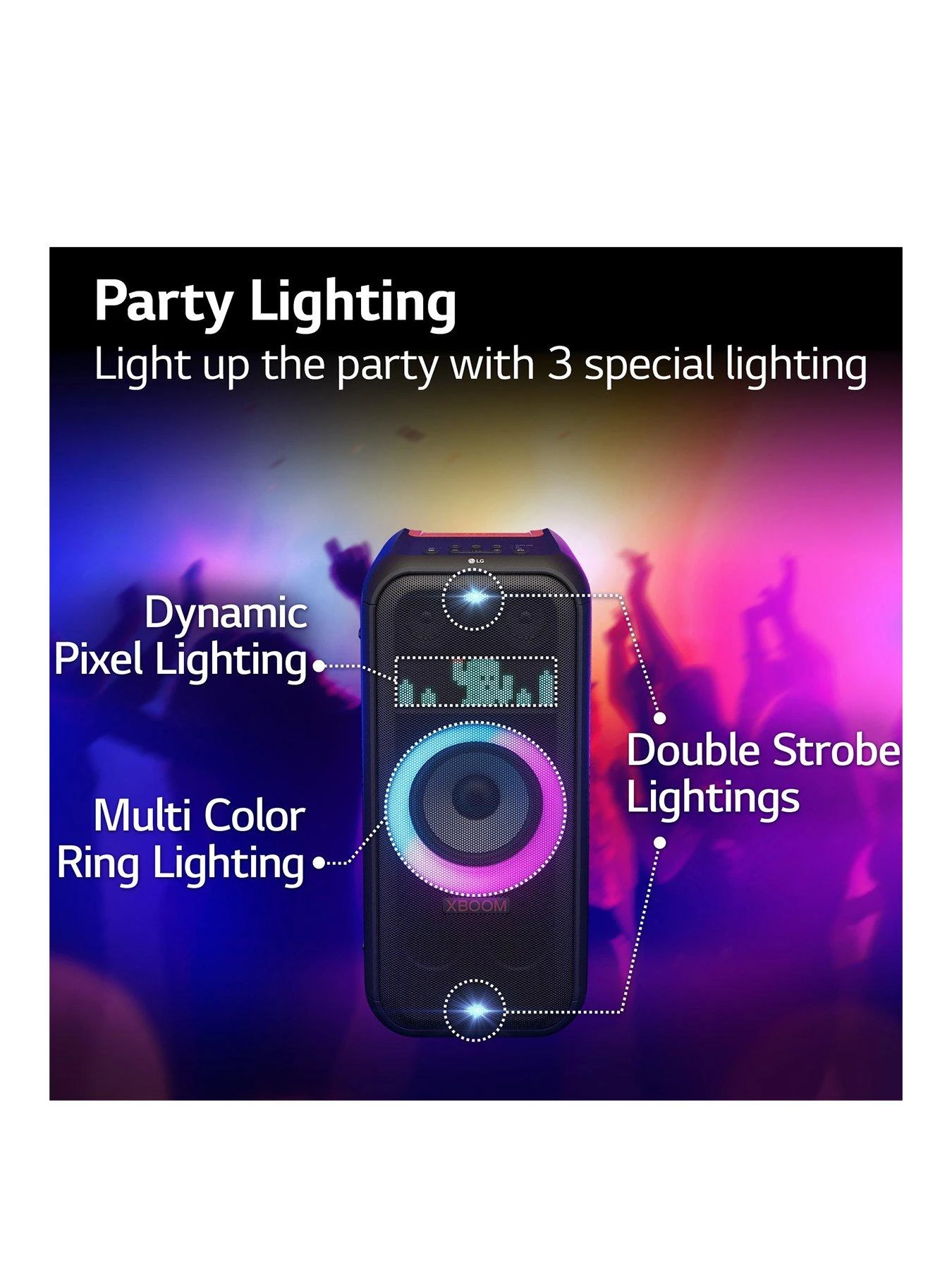 LG XBOOM XL7S Party Speaker With Customisable LED Display And Party Lighting 5 LG XBOOM XL7S Party Speaker With Customisable LED Display And Party Lighting - Image 3