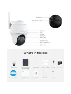 Reolink ARGUS PT ULTRA 4K PanTilt Battery & Solar Kit +64GB SD Card 16 Reolink ARGUS PT ULTRA 4K PanTilt Battery & Solar Kit +64GB SD Card -NARA Computer Shop VOOJD SQ7 0000000013 WHITE SLd3