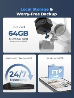 Reolink FLOODLIGHT DUO 4K Wi-Fi Cam +64GB SD Card -NARA Computer Shop VOOJS SQ6 0000000013 WHITE SLd2