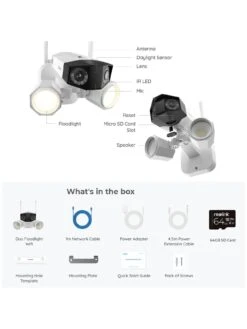 Reolink FLOODLIGHT DUO 4K Wi-Fi Cam +64GB SD Card -NARA Computer Shop VOOJS SQ7 0000000013 WHITE SLd3