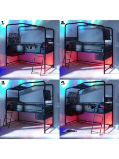 X Rocker Contra Mid-Sleeper Reversible Gaming Bunk Bed -NARA Computer Shop VOXO6 SQ7 0000000004 BLACK DGy