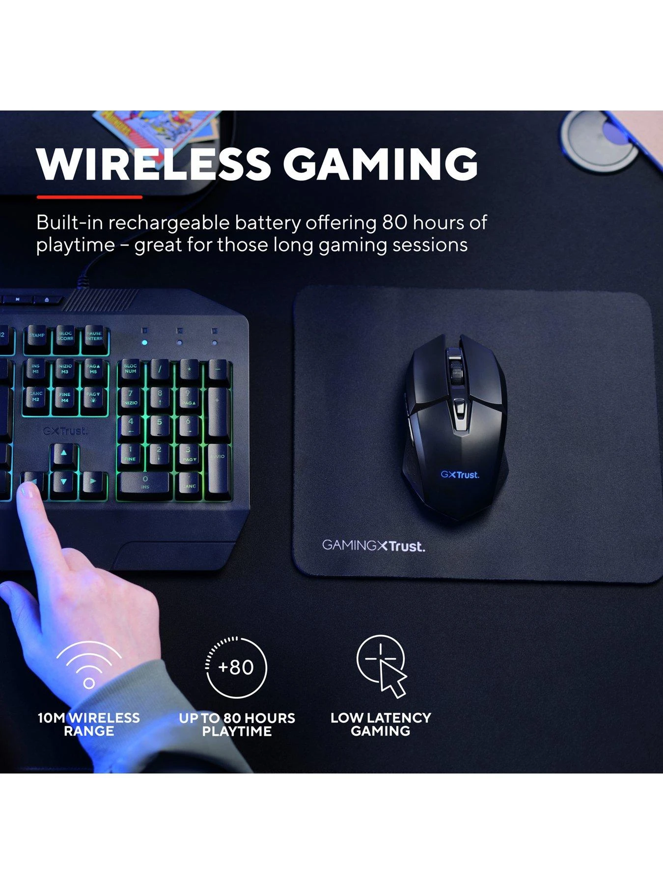 Trust GXT 112 Wireless Felox Gaming Mouse & Mousepad 6 Trust GXT 112 Wireless Felox Gaming Mouse & Mousepad - Image 4