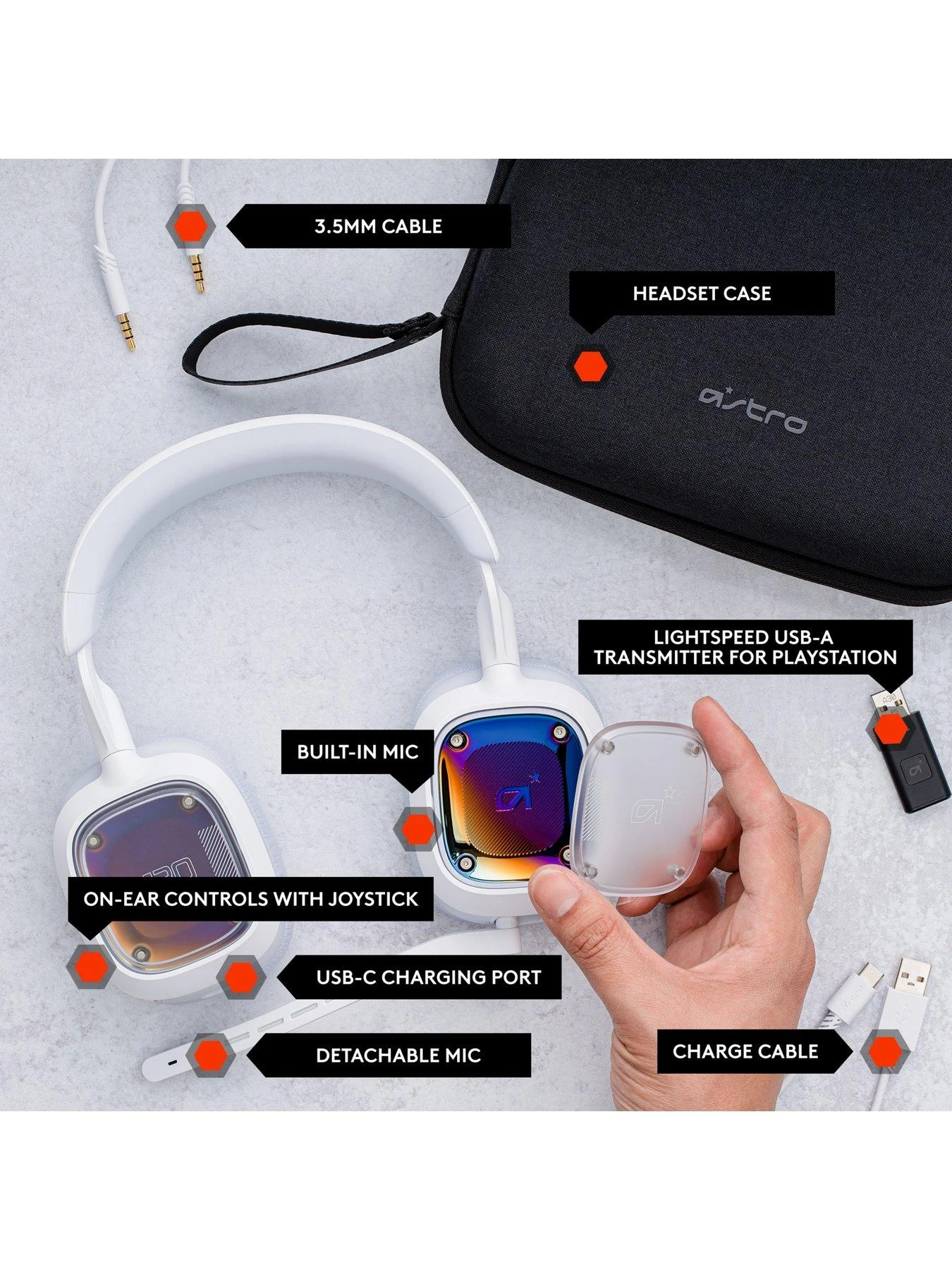 LogitechG Logitech G Astro A30 Universal Wireless Gaming Headset (White) - Playstation, Nintendo Switch, PC, Android 9 LogitechG Logitech G Astro A30 Universal Wireless Gaming Headset (White) - Playstation, Nintendo Switch, PC, Android - Image 7