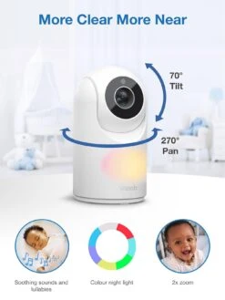 VTech VM3263 2.8 Inch Digital Video Baby Monitor With Adjustable Camera And Night Light -NARA Computer Shop VP3UR SQ5 0000000013 WHITE SLd1