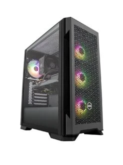 PCSpecialist Fusion R60 Gaming Desktop Bundle - RTX 4060, AMD Ryzen 5, 16GB RAM, 1TB SSD With 23.8in MSI Monitor, Keyboard & Mouse -NARA Computer Shop VPPX2 SQ2 0000000004 BLACK SLb