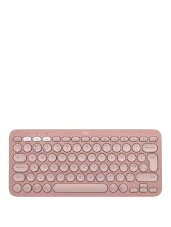 Logitech Pebble Keys 2 K380s, Multi-Device Bluetooth Wireless Keyboard, Slim And Portable - Rose