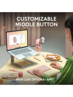 Logitech Pebble Mouse 2 M350s Slim Bluetooth Wireless Mouse, Lightweight, Quiet Clicks - Rose -NARA Computer Shop VQ3D7 SQ4 0000000063 PINK SLd