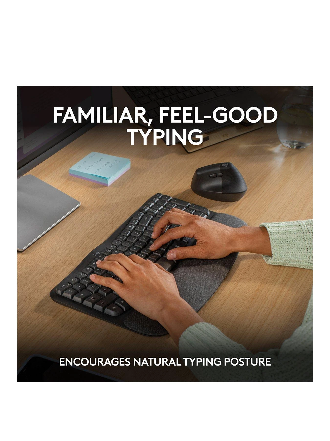 Logitech Wave Ergonomic Keys - Graphite 5 Logitech Wave Ergonomic Keys - Graphite - Image 3