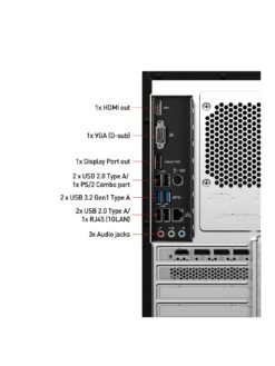 MSI MAG Infinite S3 Gaming Desktop - RTX 4060 Ti, Intel Core I7, 16GB RAM, 1TB SSD -NARA Computer Shop VRM0O SQ2 0000000004 BLACK SLb