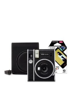Fujifilm Instax Instax Mini 40 Instant Camera With 10 Shot Contact Sheet Deco Film And Case - Black