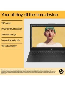 HP 15-fc0018na, AMD Ryzen 3, 4GB RAM 128GB SSD, 15in Laptop - Black With Microsoft M365 Personal (1 Year) & Norton 360 Deluxe 3 Device 1 Year Included -NARA Computer Shop VRWBM SQ4 0000000004 BLACK SLd