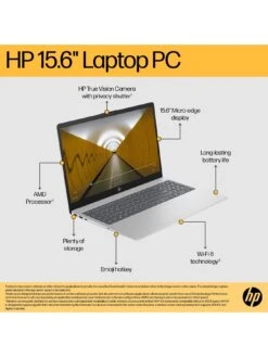 HP 15-fc0008na, AMD Ryzen 5, 8GB RAM 256GB SSD, 15in Laptop - Silver With Microsoft M365 Personal (1 Year) & Norton 360 Deluxe 3 Device 1 Year Included -NARA Computer Shop VRWBN SQ5 0000000035 SILVER SLd1