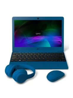 Geo Geobook 110 11.6in 4GB 128GB Windows 11 Blue Laptop, Headset, Mouse And Sleeve Bundle