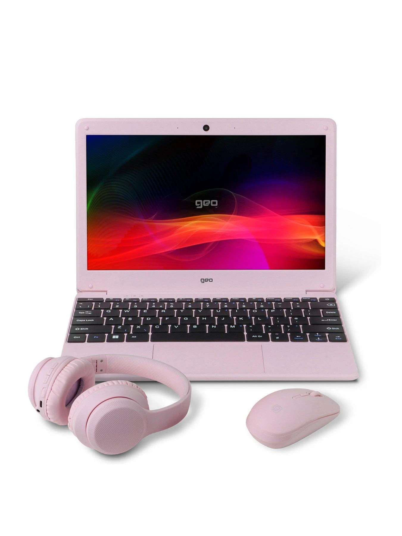 Geo Geobook 110 11.6in 4GB 128GB Windows 11 Pink Laptop, Headset, Mouse And Sleeve Bundle 3 Geo Geobook 110 11.6in 4GB 128GB Windows 11 Pink Laptop, Headset, Mouse And Sleeve Bundle