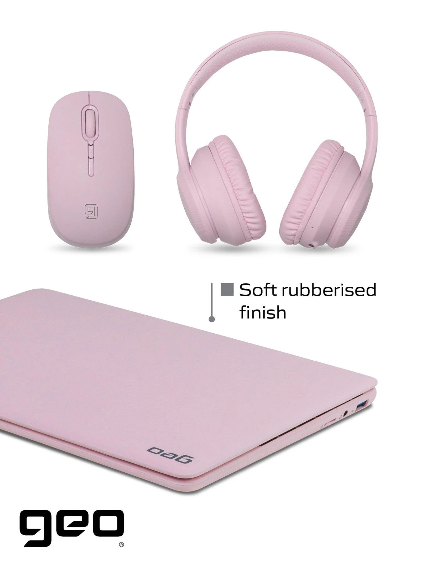 Geo Geobook 110 11.6in 4GB 128GB Windows 11 Pink Laptop, Headset, Mouse And Sleeve Bundle 8 Geo Geobook 110 11.6in 4GB 128GB Windows 11 Pink Laptop, Headset, Mouse And Sleeve Bundle - Image 6