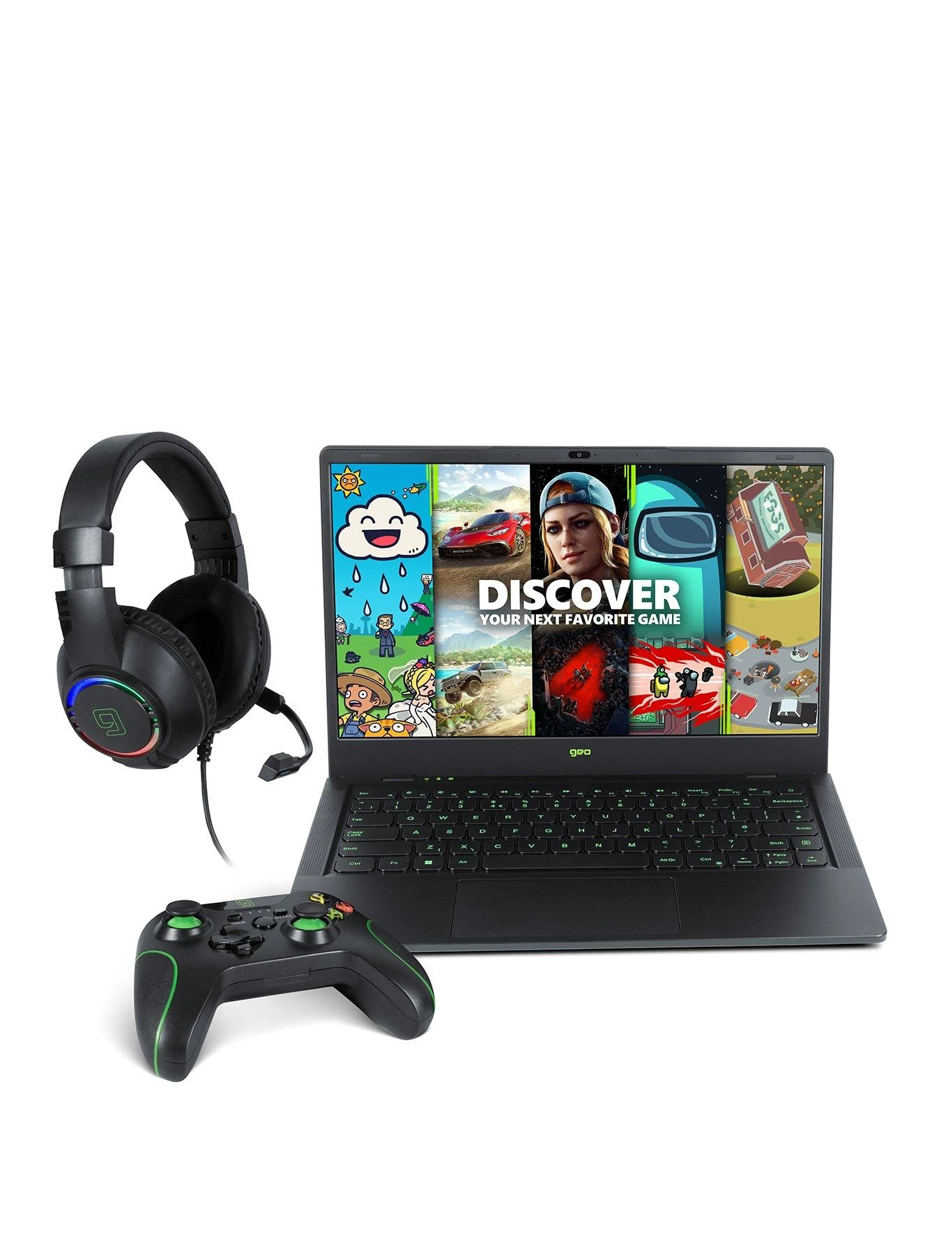 Geo Geobook 140X 14.1in 4GB 128GB UHD Windows 11 Gaming Laptop, Headset And Controller Bundle 3 Geo Geobook 140X 14.1in 4GB 128GB UHD Windows 11 Gaming Laptop, Headset And Controller Bundle