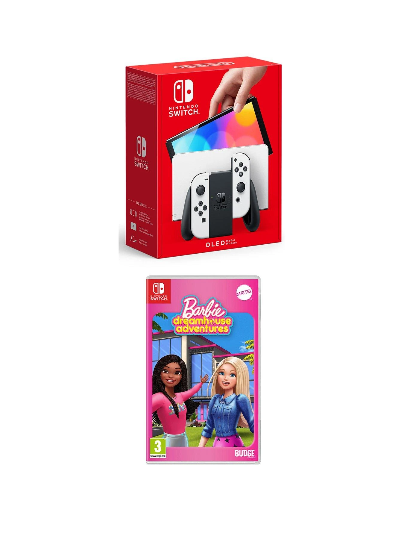 Nintendo Switch OLED (White) & Barbie DreamHouse Adventures 3 Nintendo Switch OLED (White) & Barbie DreamHouse Adventures