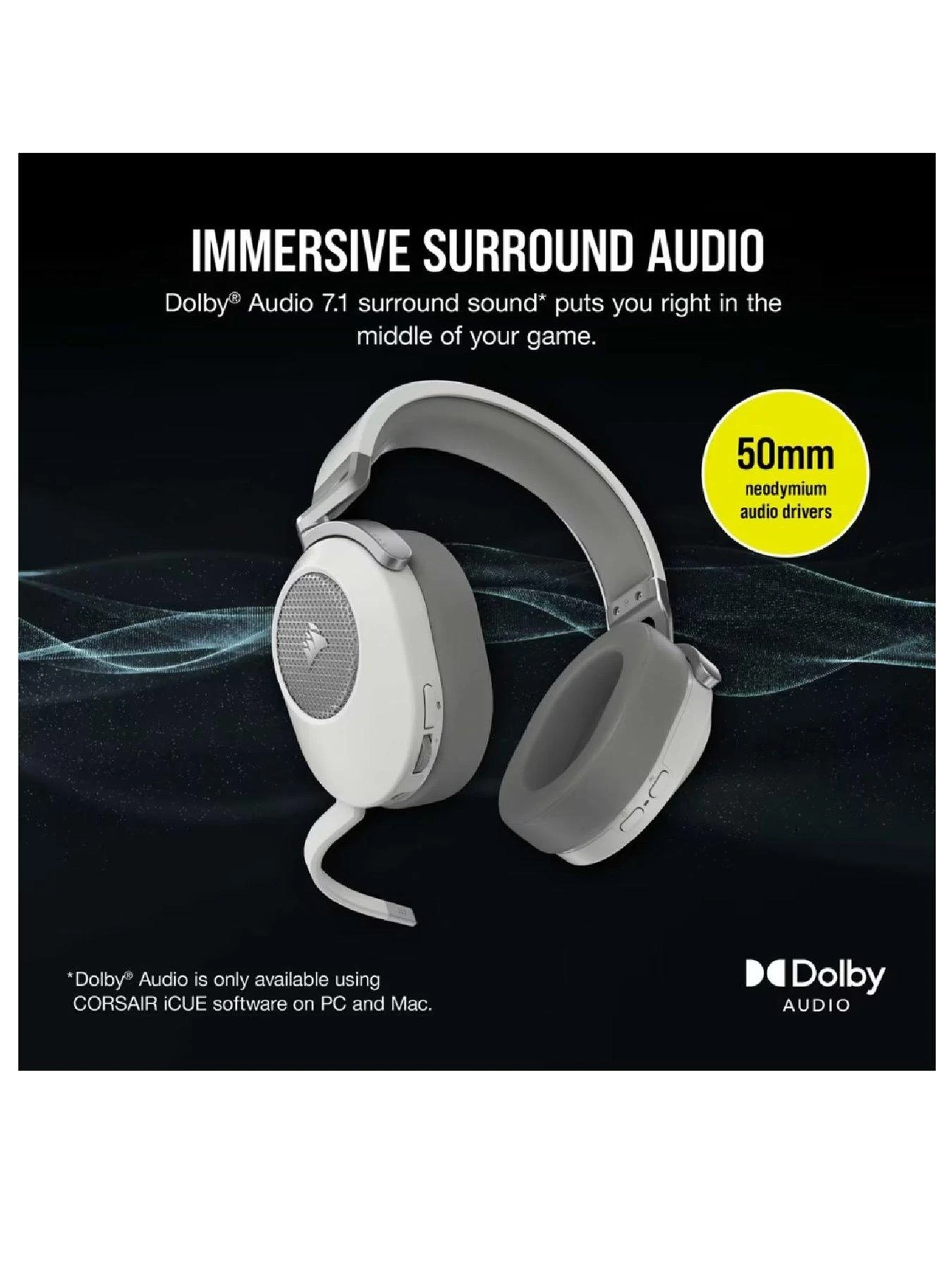 CORSAIR HS65 Wireless White 6 CORSAIR HS65 Wireless White - Image 4